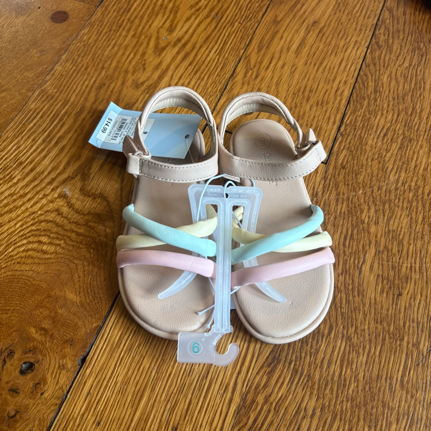 Seller 98 Girls Size 9 Cat & Jack Colorful Strappy Sandals NWT