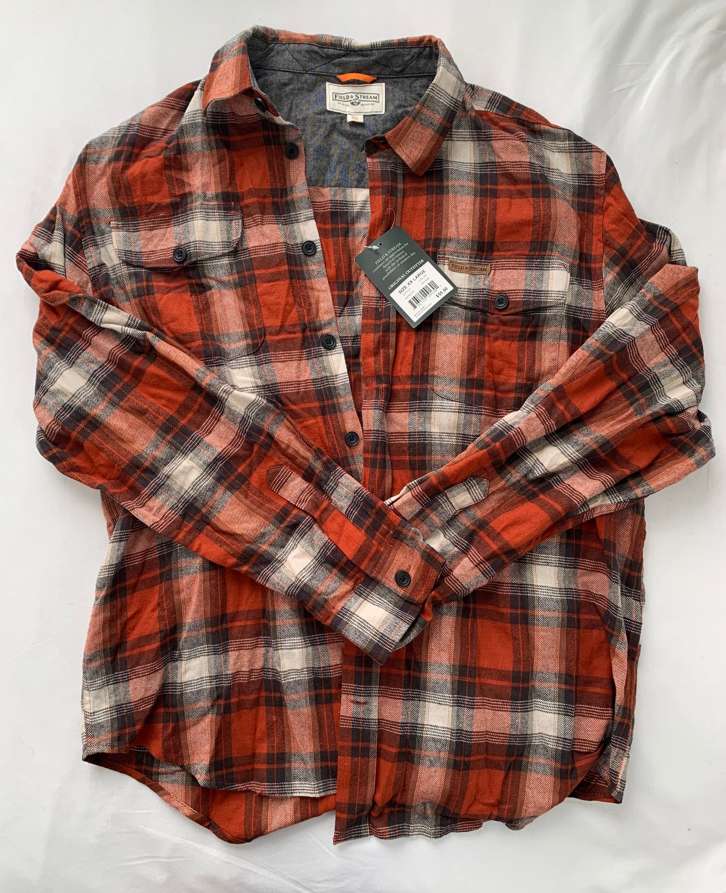 Seller #15 Men’s 2X Field & Stream Rust Orange Plaid