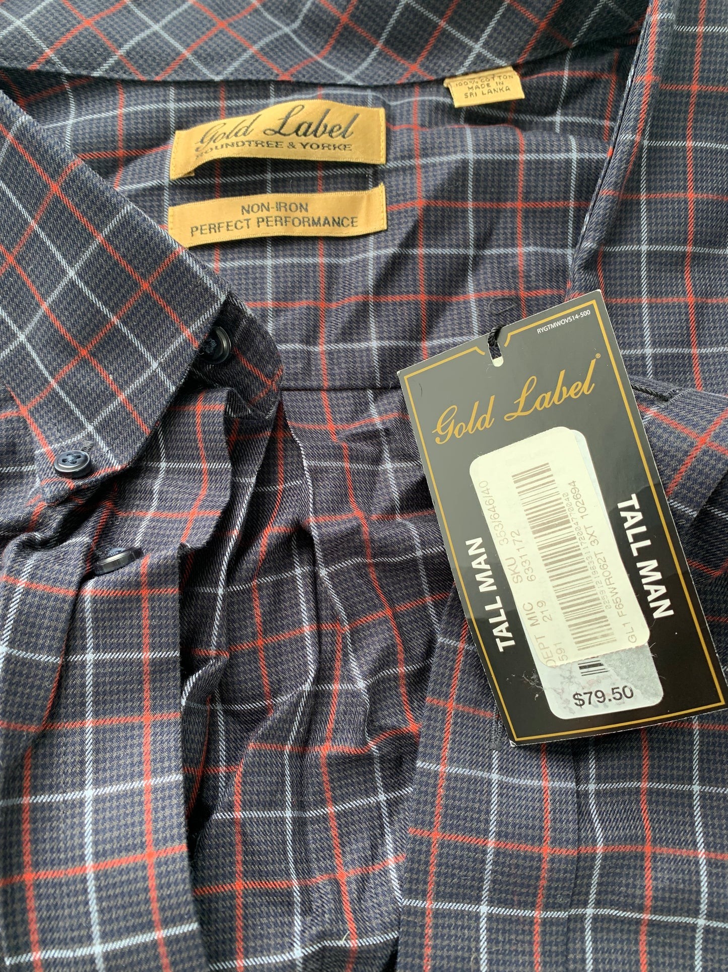 Seller #15 NWT Gold Label Blue Plaid Shirt