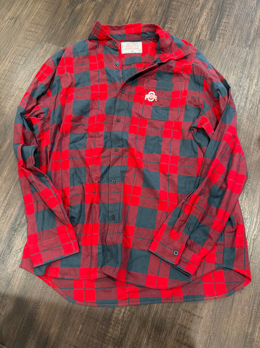 #107 Mens size XL flannel Ohio State long sleeve