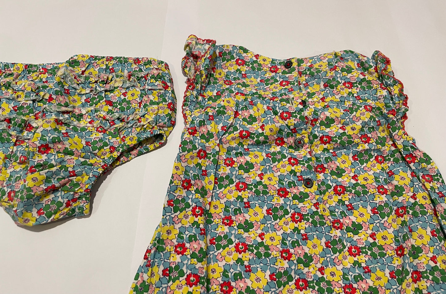 Baby Boden 18-24 Months (18M) Flowers Dress & Ruffled Diaper Cover - EUC