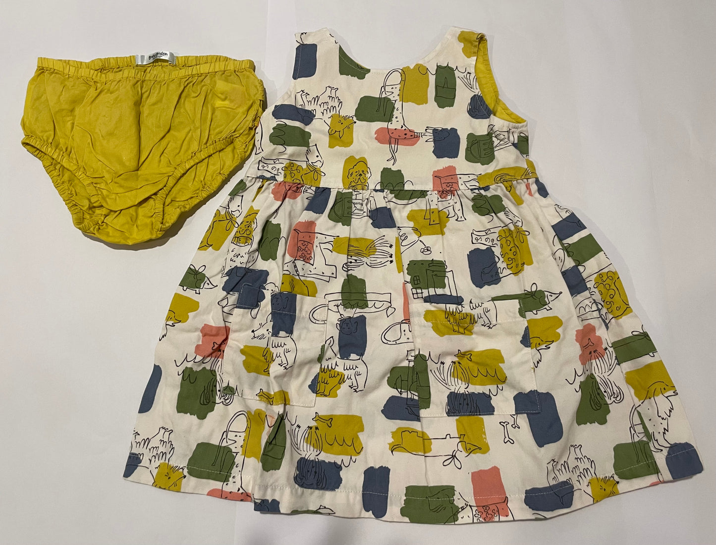 Baby Boden 18-24 Months (18M) Dog Dress with Ruffled Diaper Cover EUC