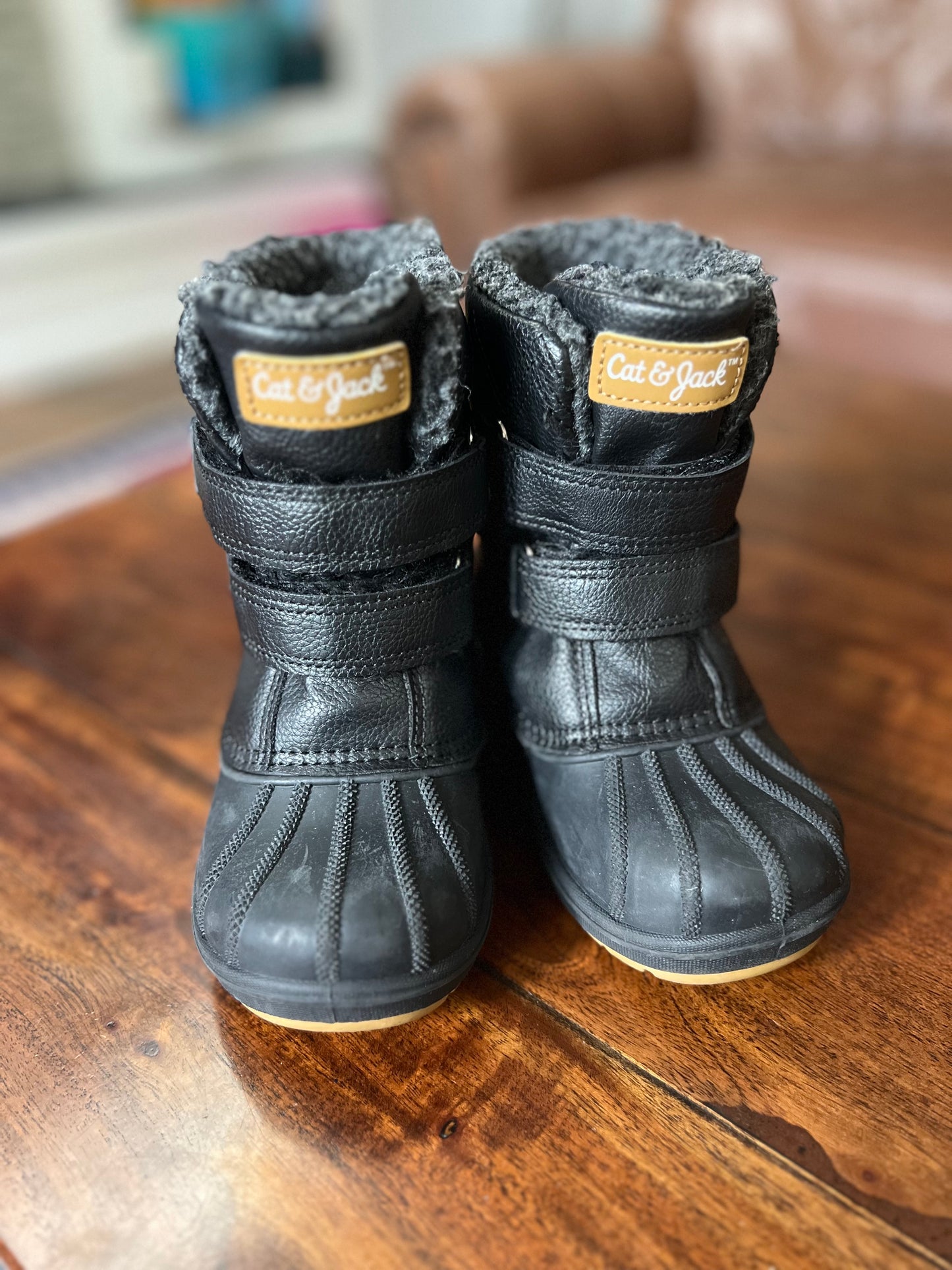 #4. Size 10 cat & Jack black snow boots, VGUC