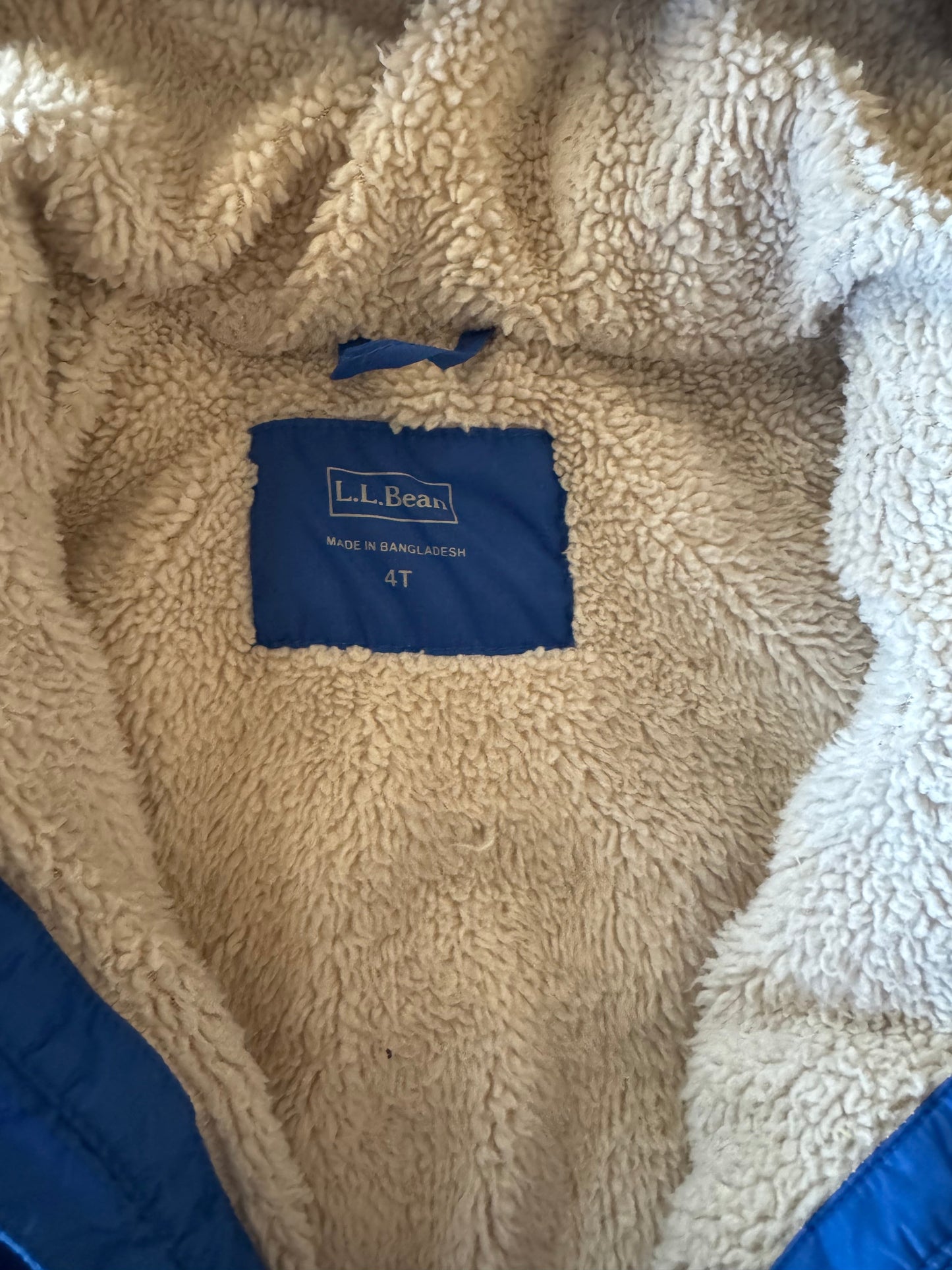 # 92 boys 4 t ll bean fleece lined zip hooded winter coat