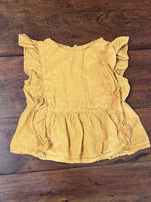 #4. Girls size 2-3 Zara mustard yellow top, VGUC