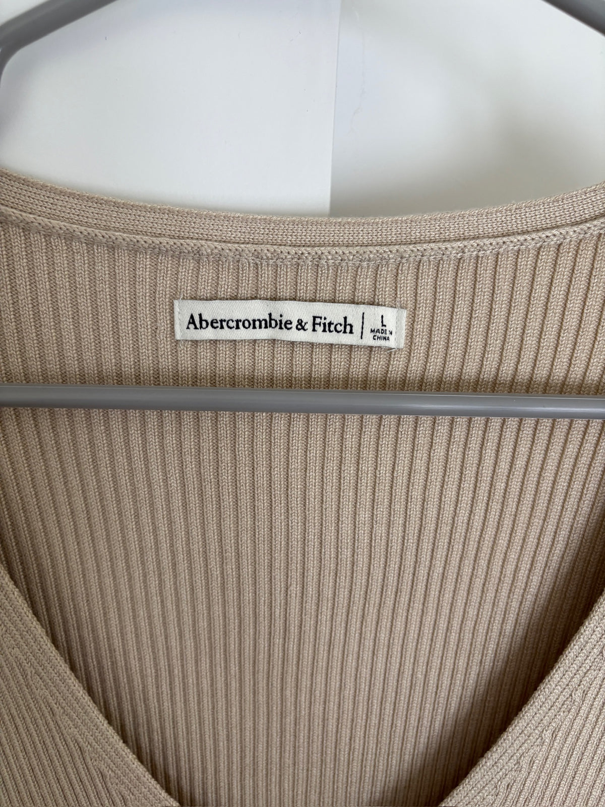 Seller #105 - Women's Large Abercrombie & Fitch Tan Ribbed Bodysuit NWT