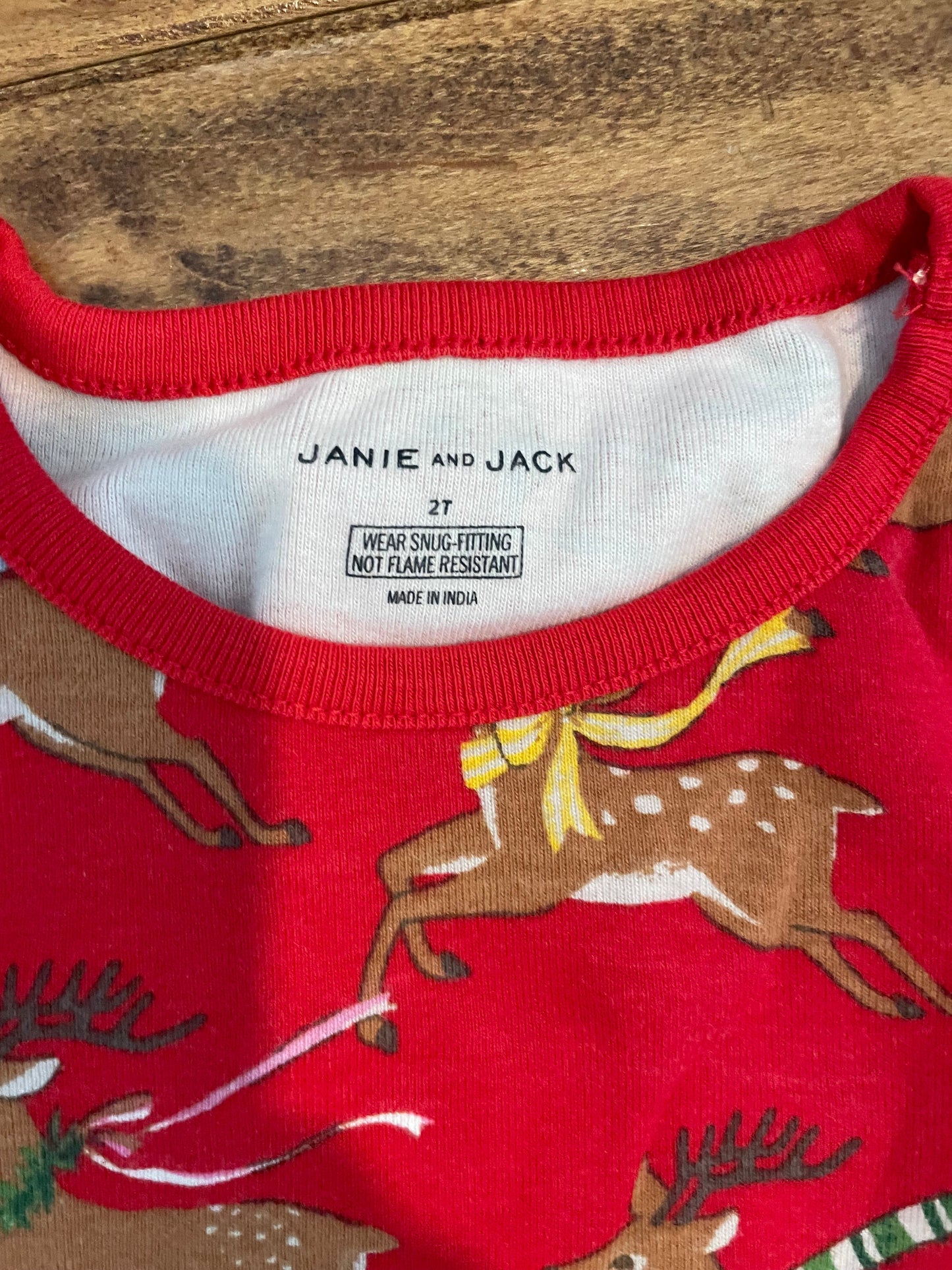 #199 REDUCED Boys Janie and Jack reindeer pajamas size 2 EUC