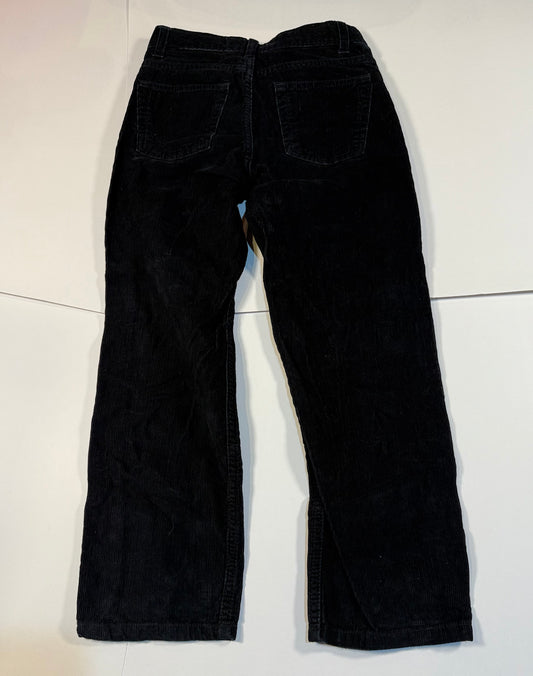 #180 Boys 8 Lands End Black Corduroy Pants with Adjustable Waist band
