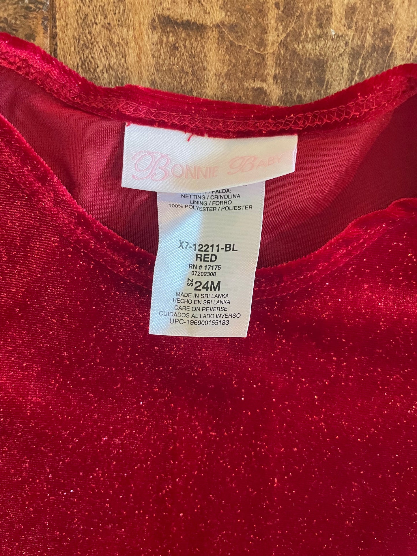 #199 REDUCED girls Bonnie baby red tulle dress size 24 months EUC