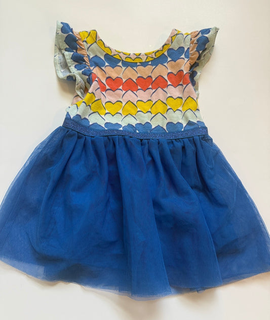 #116 cat and jack heart blue dress girls size 12 months