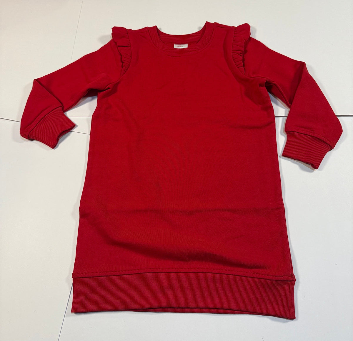 #141 Girls 4 (100) Hanna Andersson Red Sweatshirt Dress 2 of 2