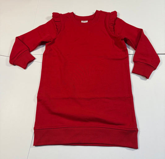 #141 Girls 4 (100) Hanna Andersson Red Sweatshirt Dress 1 of 2