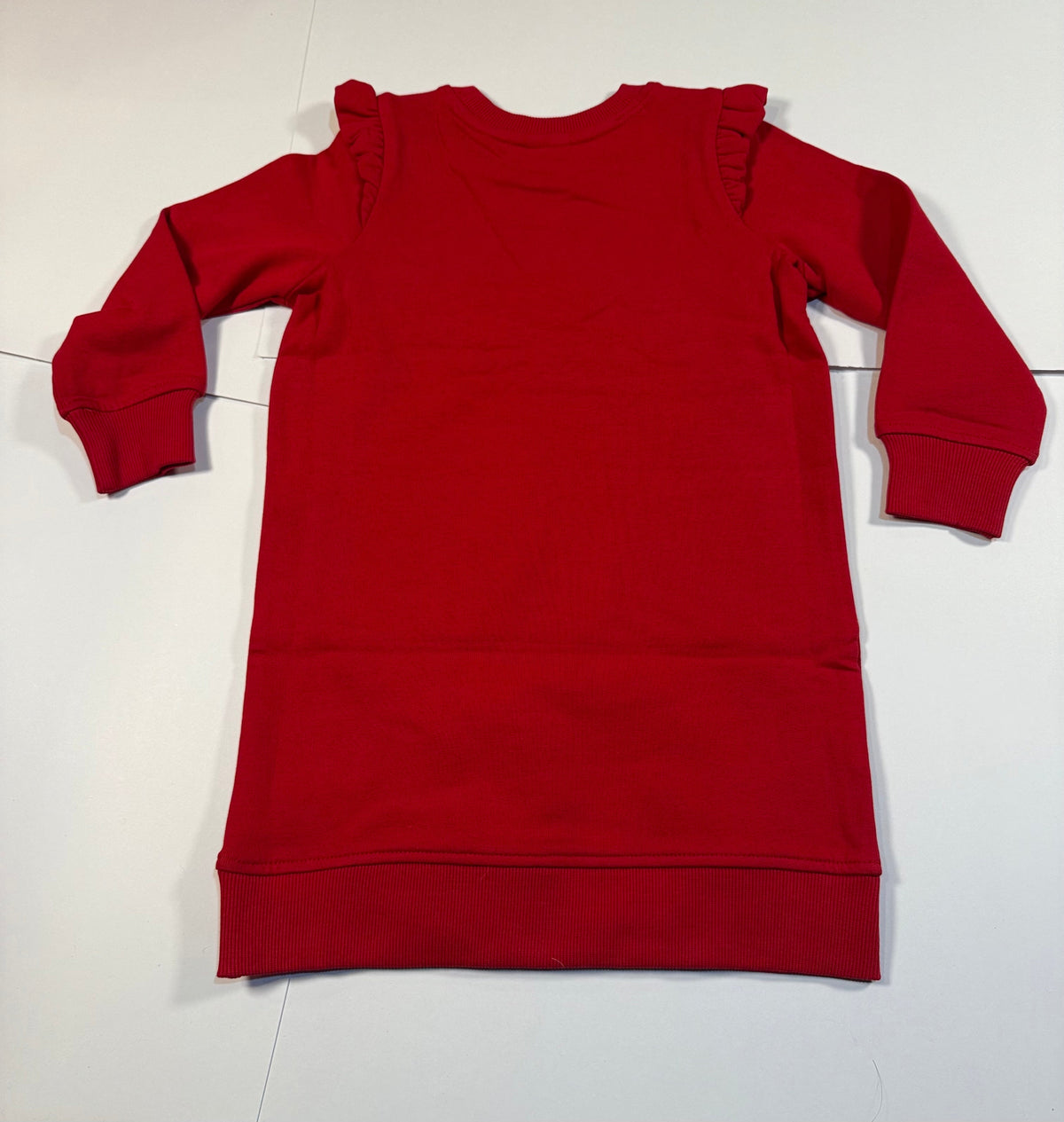#141 Girls 4 (100) Hanna Andersson Red Sweatshirt Dress 2 of 2