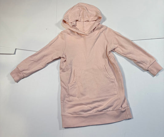#180 Girls 100 US 4 Hanna Anderson Pale Pink Hoodie Dress