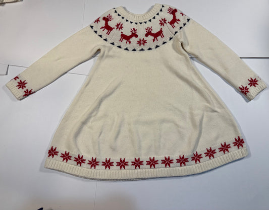 #180 Girls 100 US 4 hanna Andersson Reindeer Sweater Dress (2 of 2 available)
