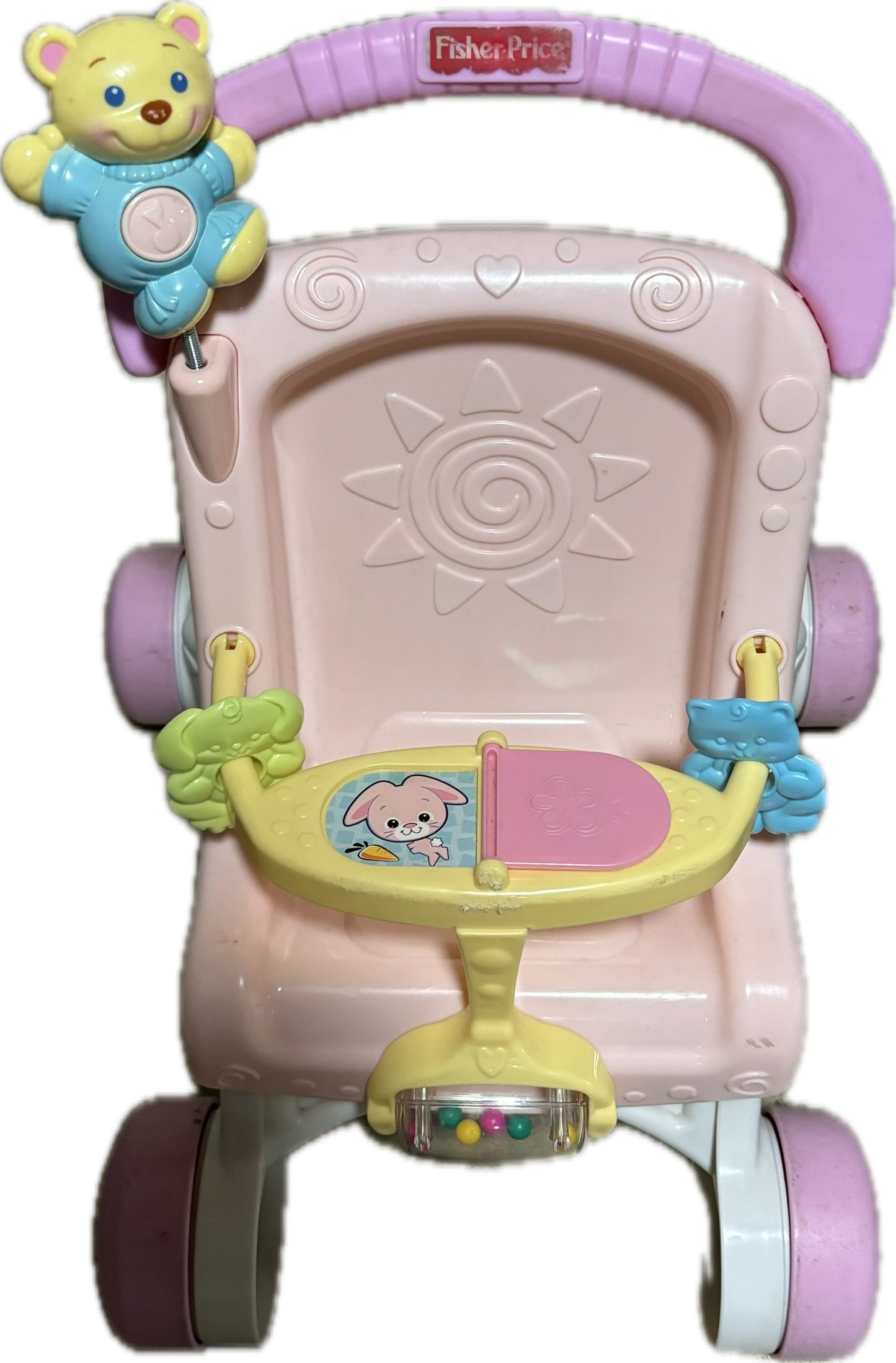 Fisher-Price Brilliant Basics Stroll Along Walker Sturdy Toy Doll Stroller