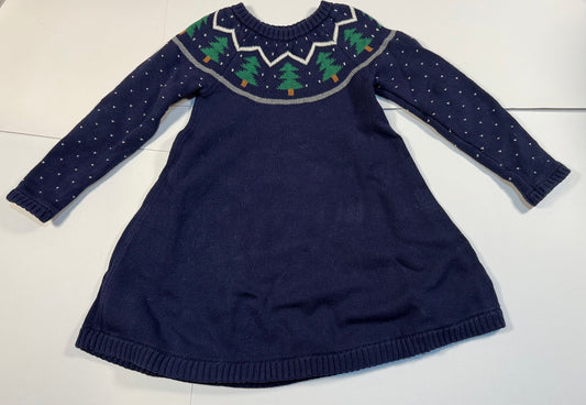 #180 Girls 100 US 4 Hanna Andersson Tree Sweater Dress ( 2 available)