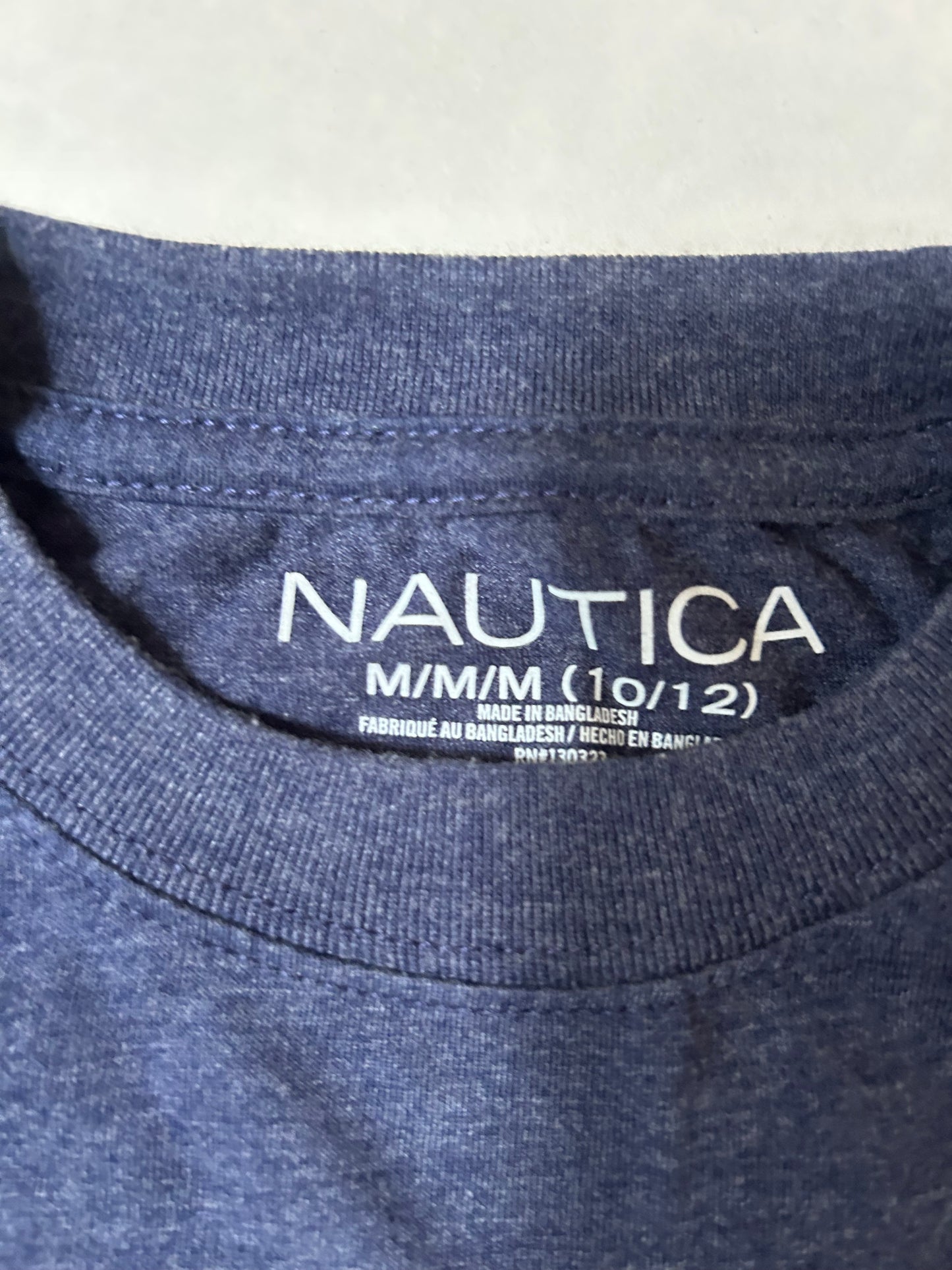 Boys  10/12 Medium Nautica American Flag Navy tshirt