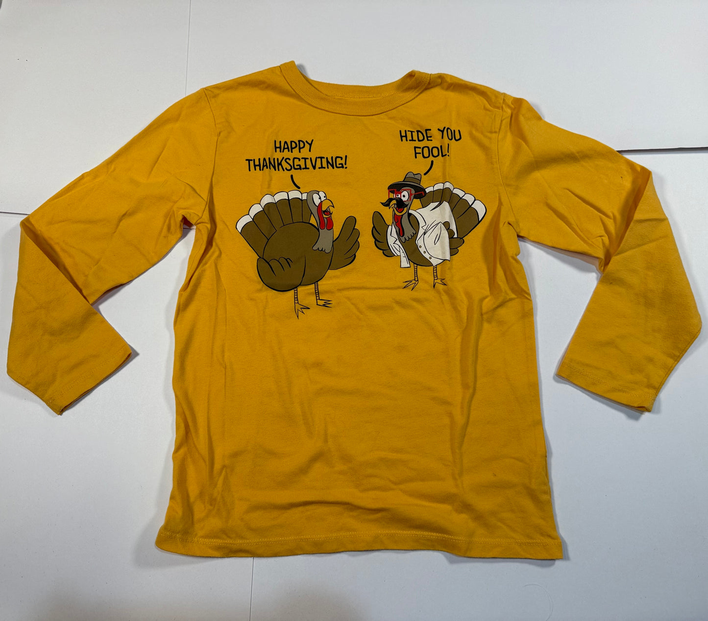 #180 Boys Medium 7-8 Children's Place Graphic Shirt Holiday Bundle - Turkey and Gingerbread (2 available)