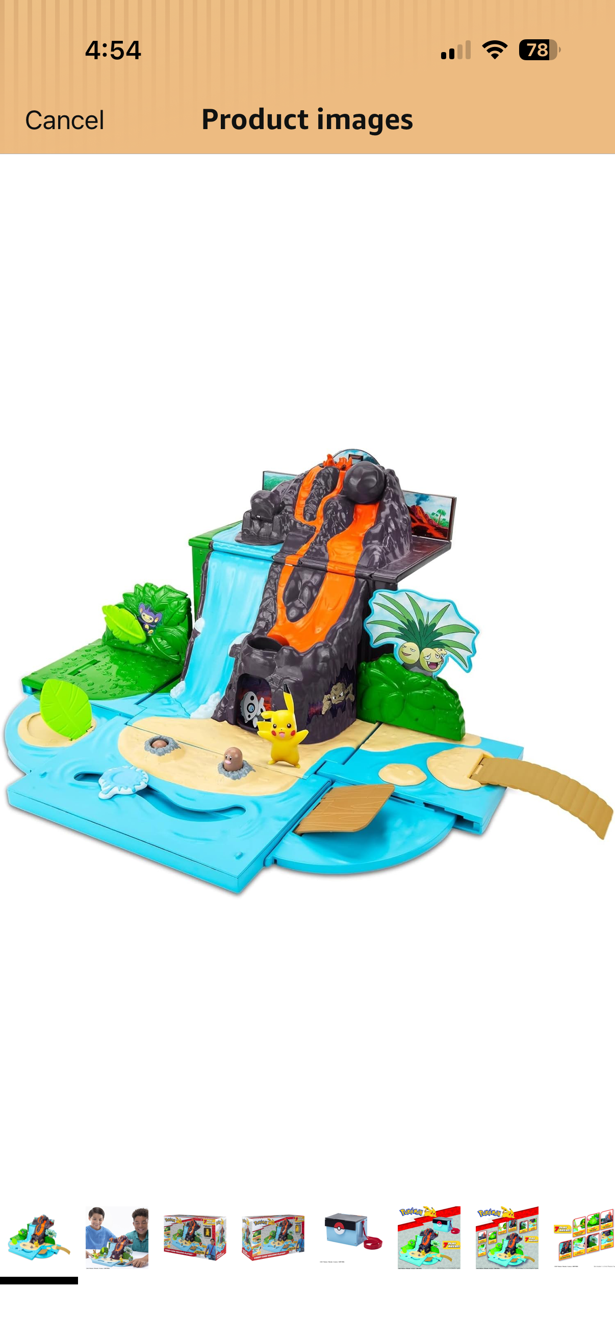 #107 new, not in box Pokemon carry case volcano playset