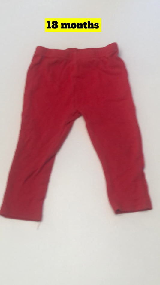 Girls 18 M Baby Essential Red leggings