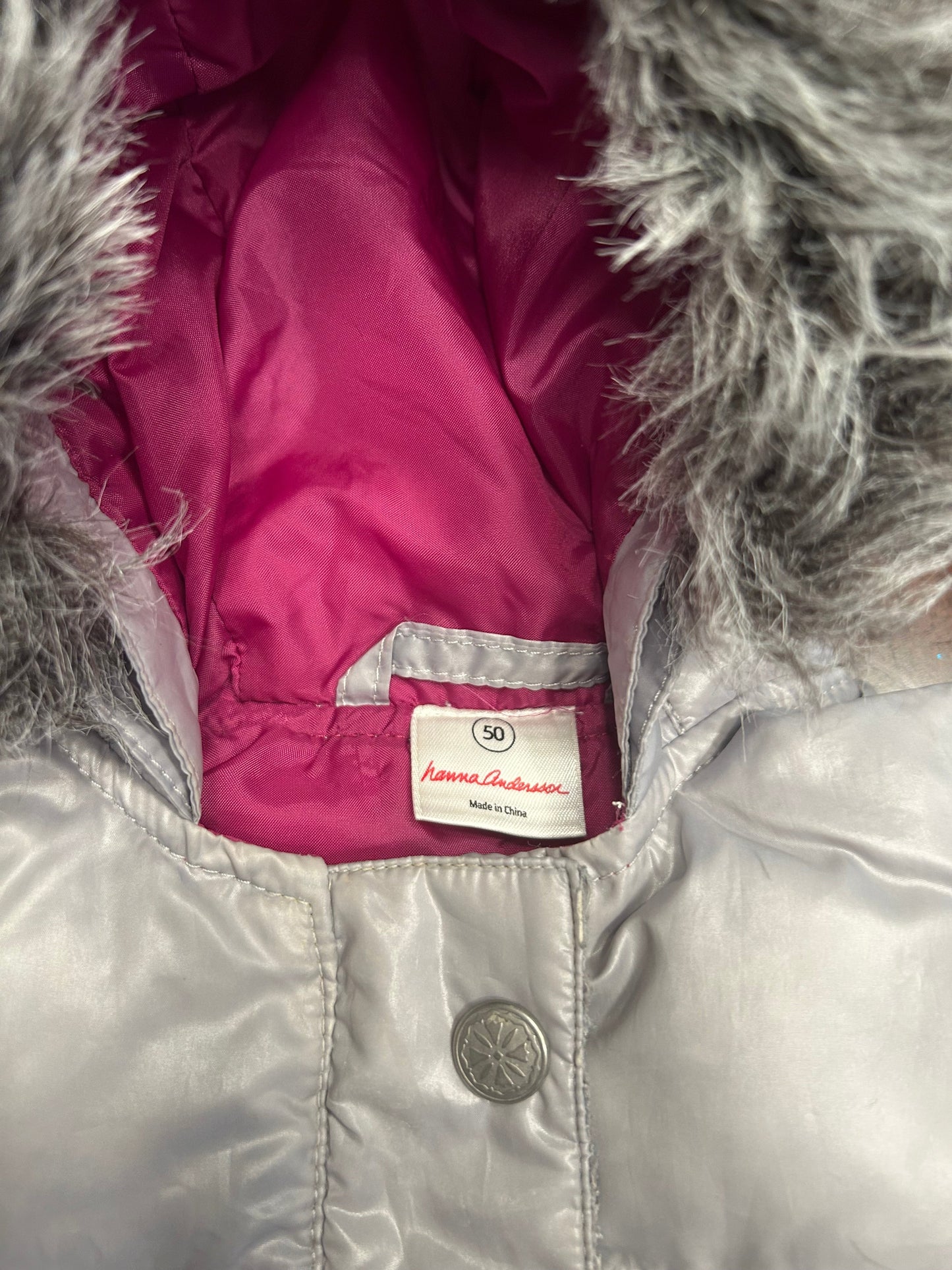 Reduced! Seller #18 Hanna Andersson silver winter suit size 50cm 0-3m