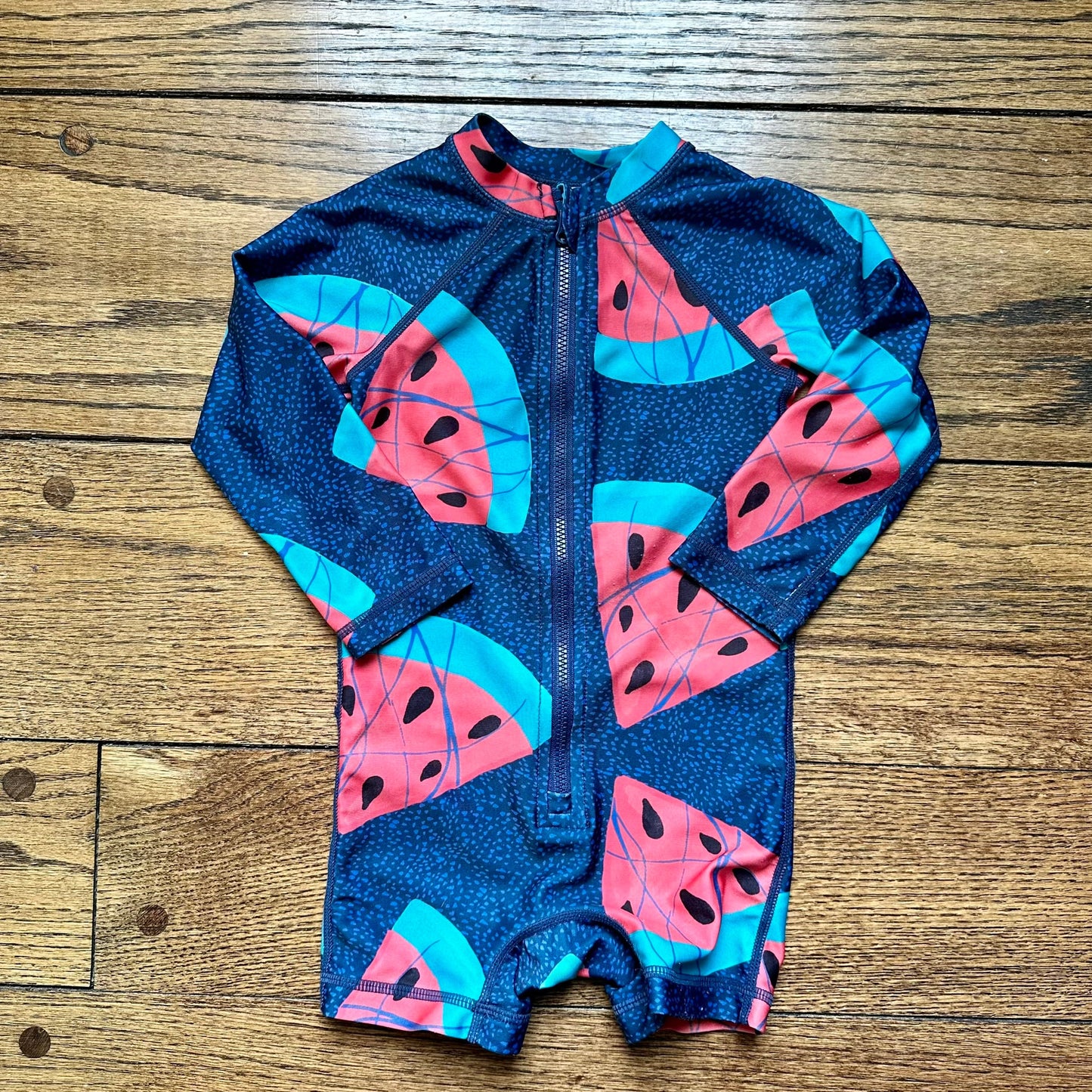 #95 GUC Boys Tea Watermelon Long Sleeve Swimsuit, size 12-18 months