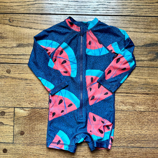 #95 GUC Boys Tea Watermelon Long Sleeve Swimsuit, size 12-18 months