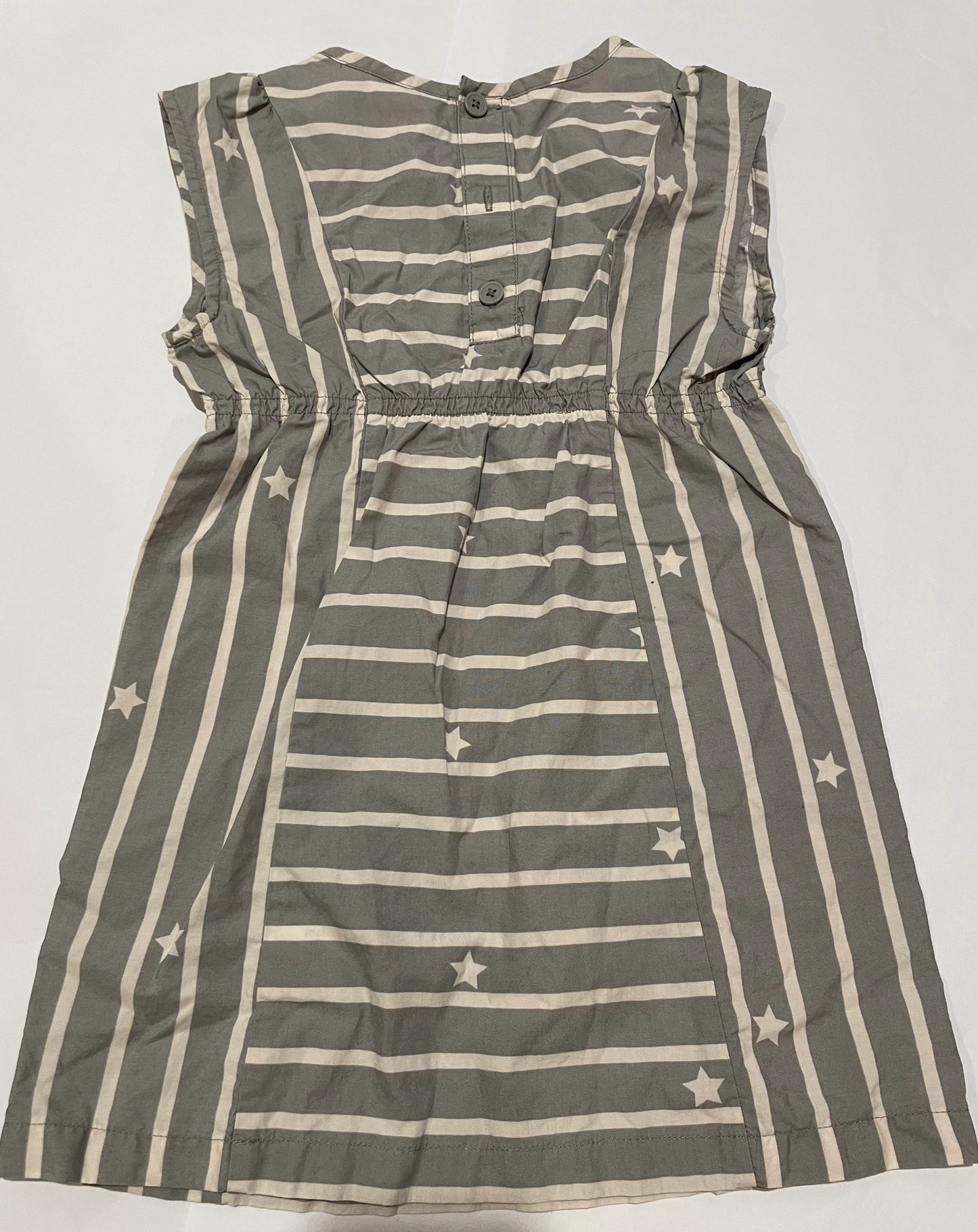Hanna Andersson Girls Grey stripes/star Dress Size 110 (5T) - EUC