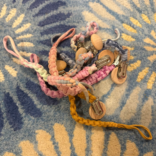 Seller 98 Tie Dye Braided Pacifier Clips