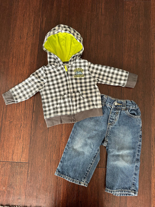 Seller 48, Carter's Hoodie / Place Jeans Outfit, 9-12M *REDUCED*