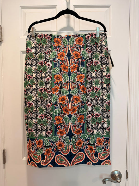#85 NWT eci floral geometric stretchy skirt, Women's L