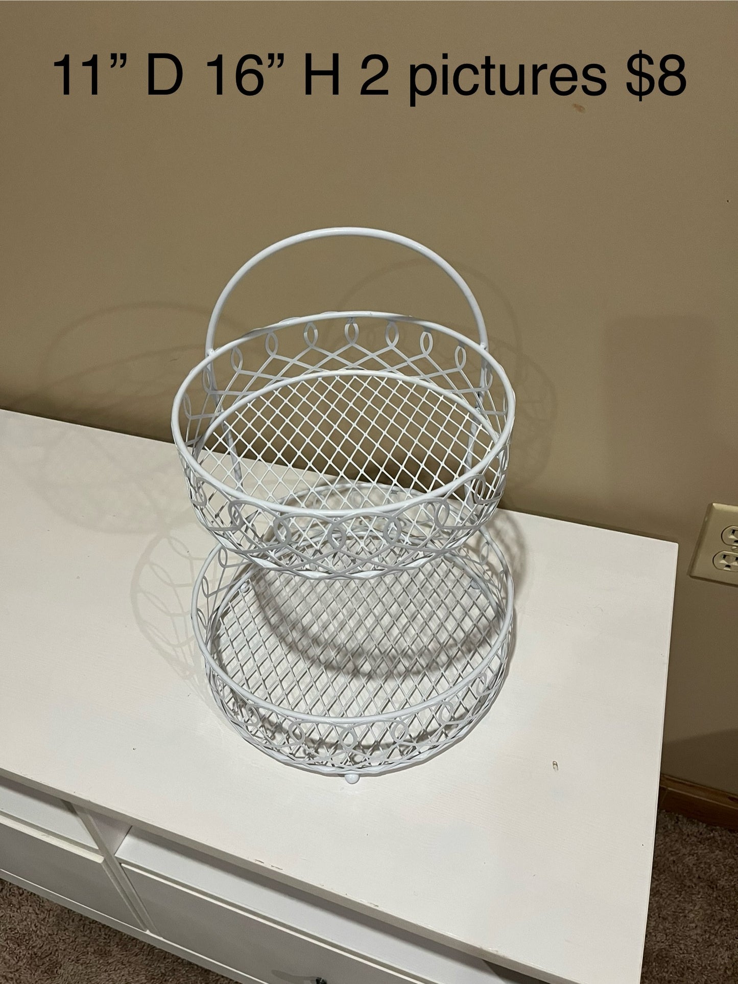 137 two tier white basket