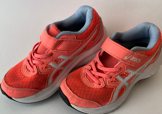 Girls Size 12 ASIC Jolt 3 Velcro Closure Running Shoe in Pink Coral