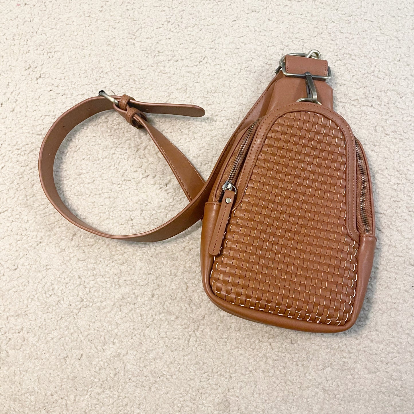 #79 | Anthropologie  Vegan Leather Woven Crossbody Bag