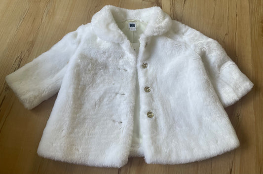Seller 202 - Janie and Jack - NEW - white coat - size 0-6 mo
