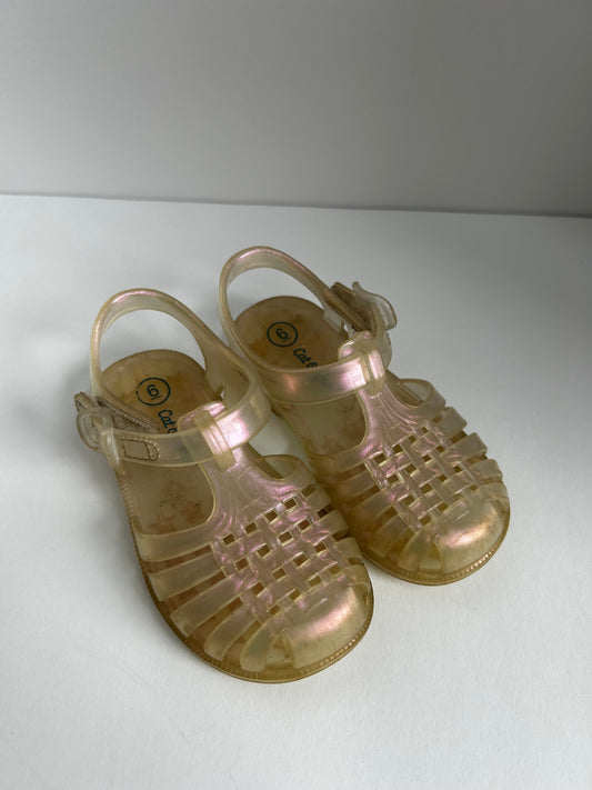 Size 6 Toddler Girls Cat & Jack Iridescent Jelly Sandals