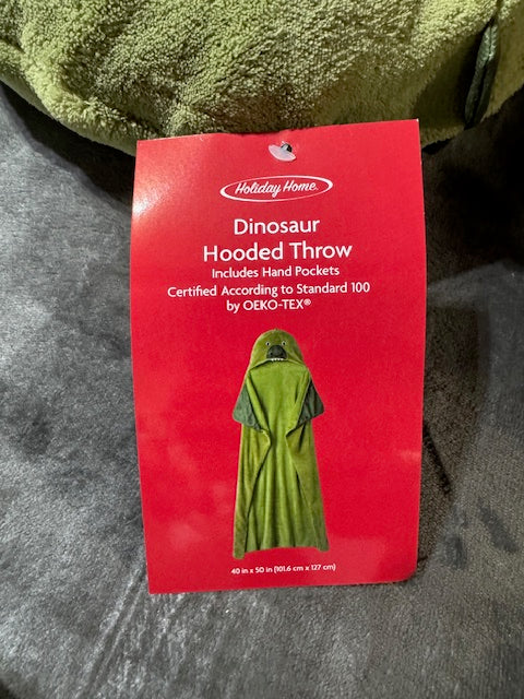 #222 Dinosaur Hooded Throw 50 x 40 in