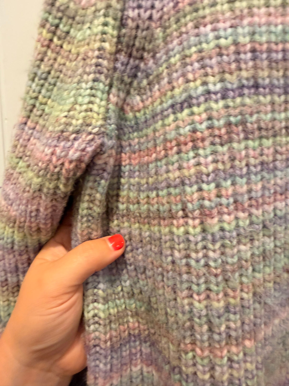 #85 Ann Taylor LOFT Pastel Rainbow Sweater, Women's XL