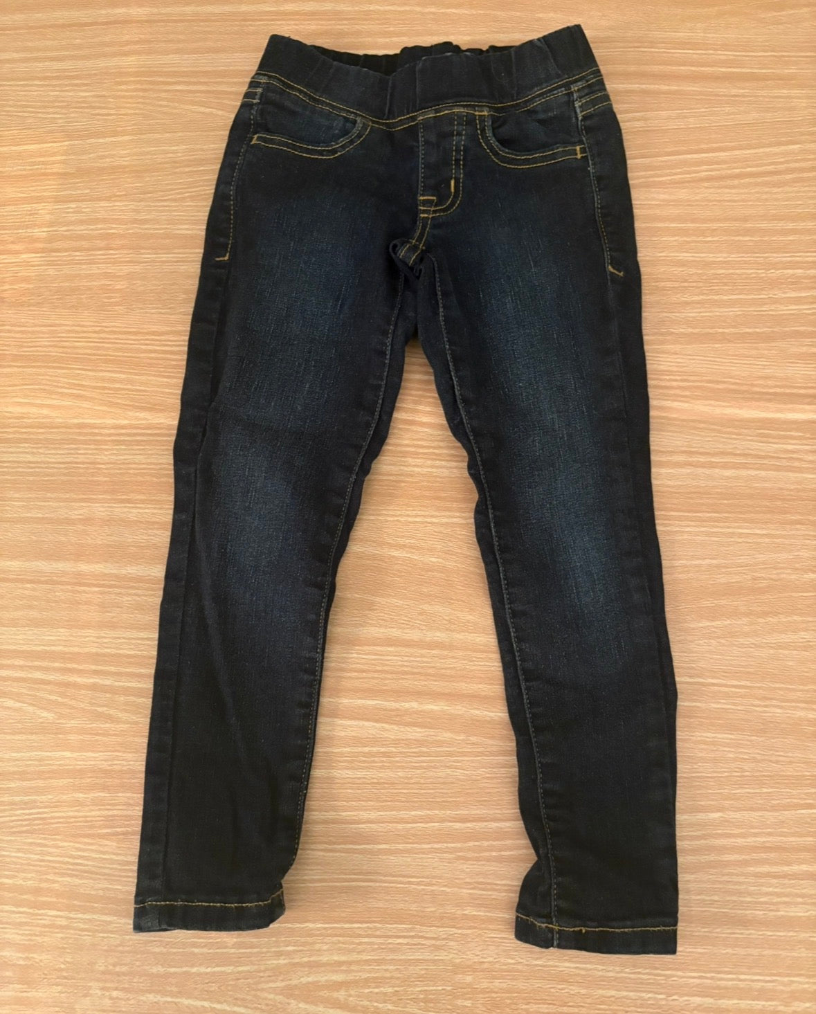 Seller 196 Girls Cat & Jack Dark Wash Pull on Jeans Skinny Leg Size 4