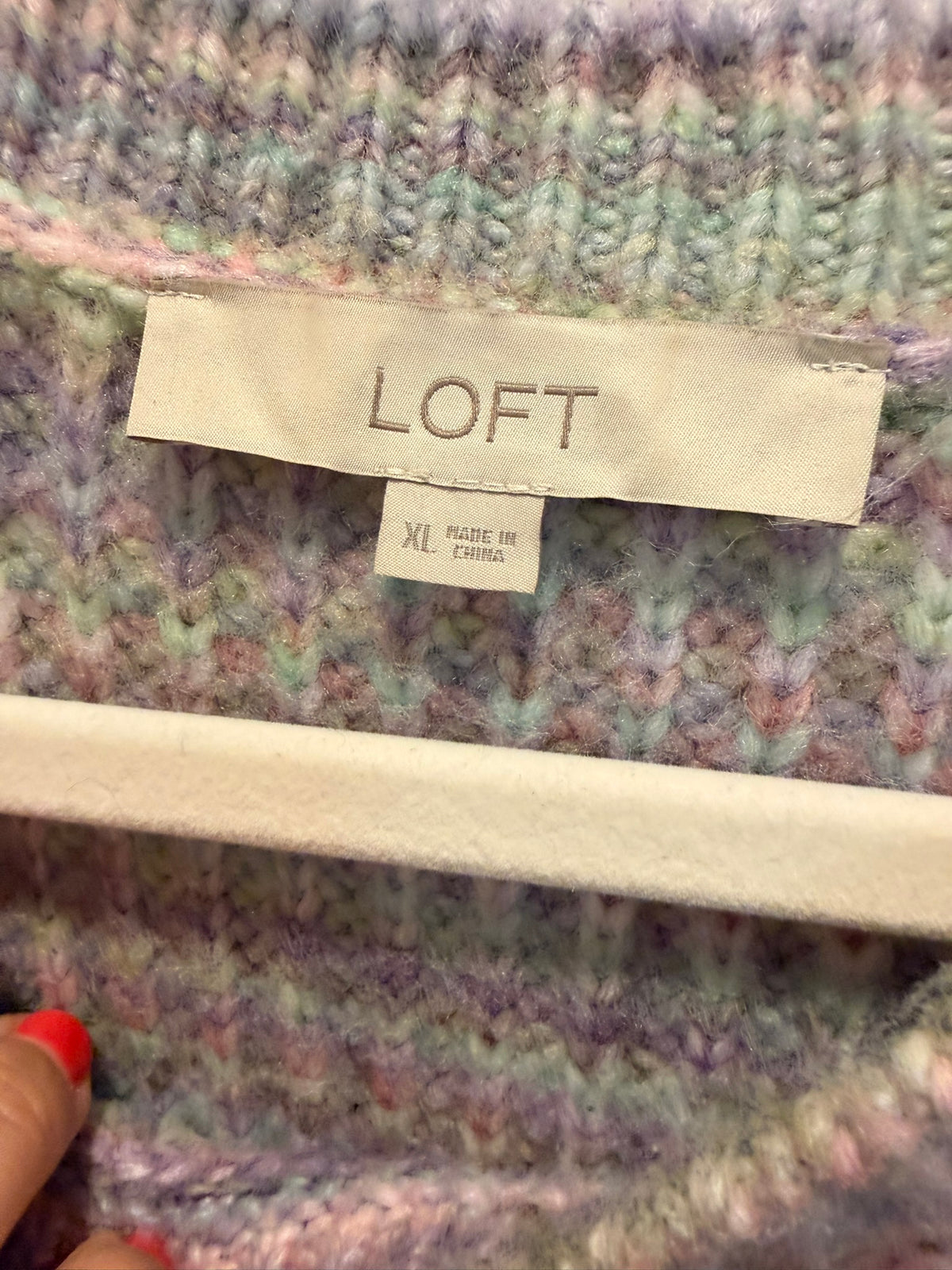 #85 Ann Taylor LOFT Pastel Rainbow Sweater, Women's XL