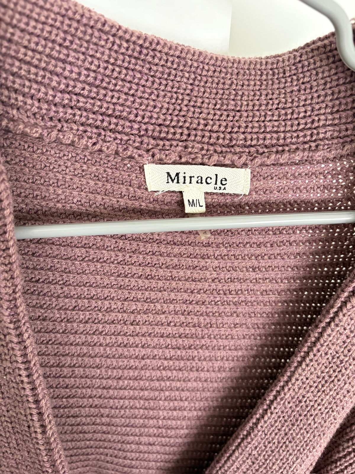 Seller #105 - Women's M/L Miracle Purple Crossover Sweater VGUC
