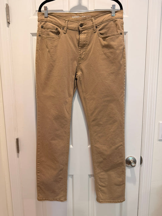 #85 Old Navy Dark Khaki Slim Straight Leg Jeans, Men's 32x32