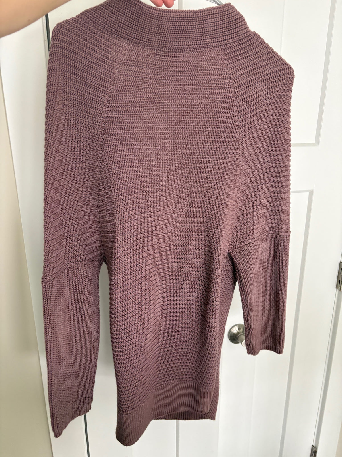 Seller #105 - Women's M/L Miracle Purple Crossover Sweater VGUC