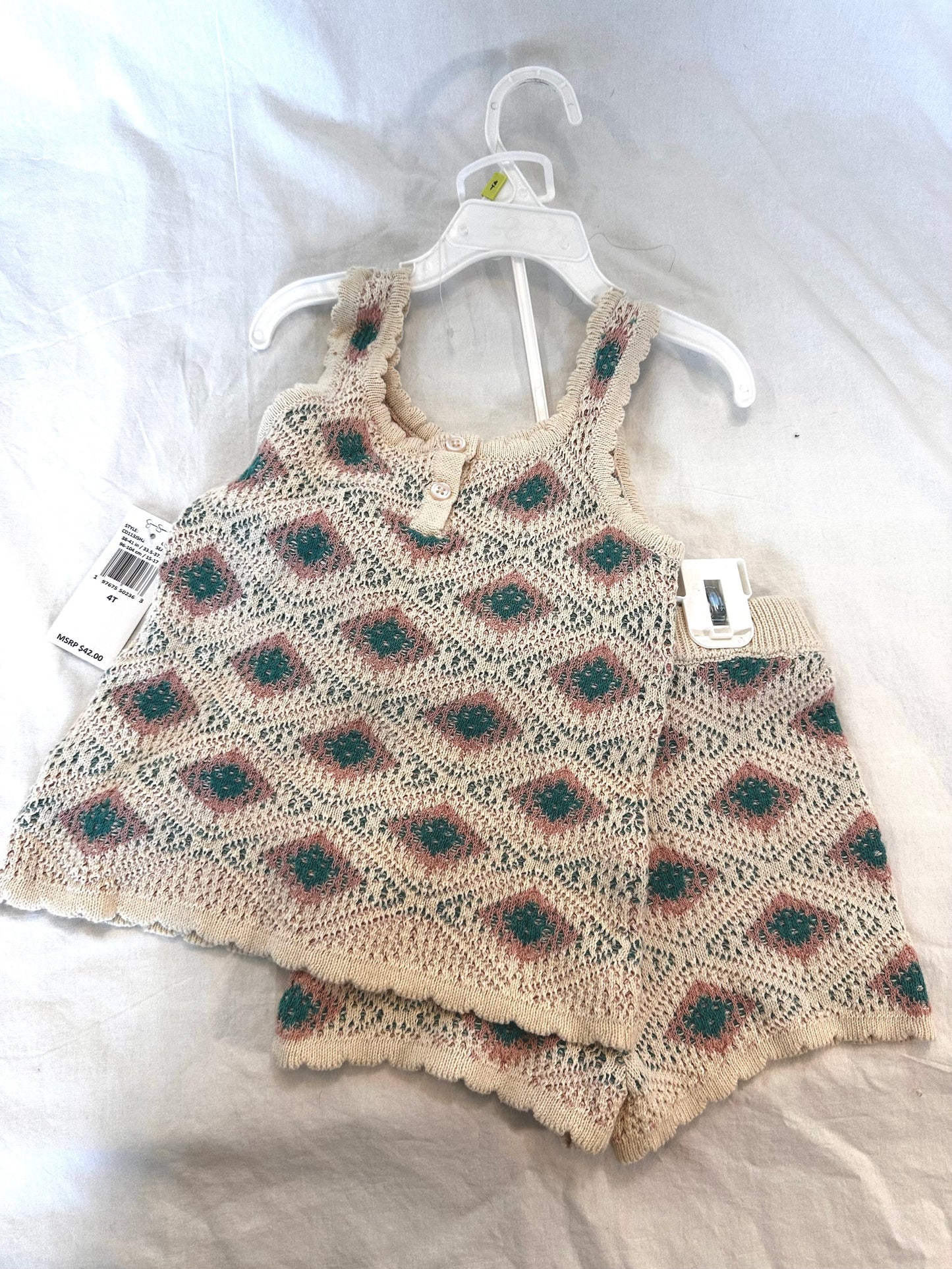 #30 Jessice Simpson Crochet Tank Set - Brand New - 4T