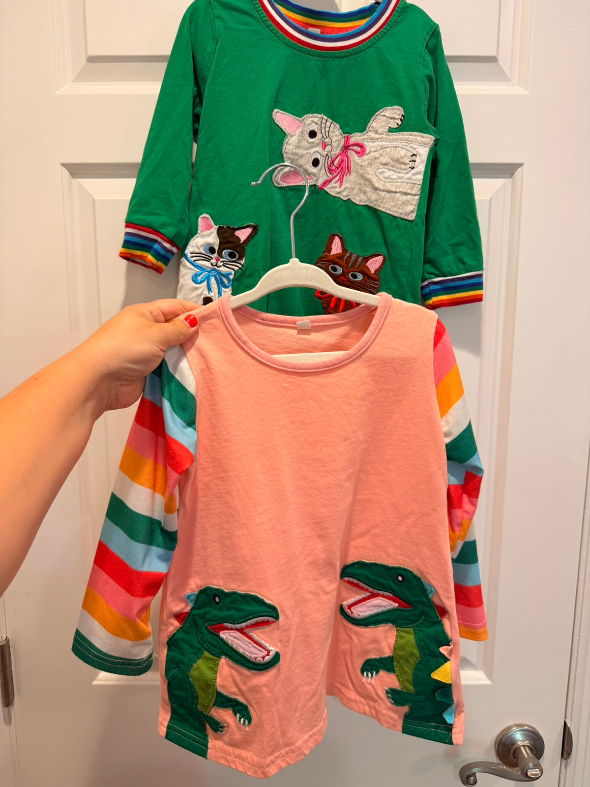 #85 Fauxden Shirt Tunics Dinosaurs & Cats, Girls 3T