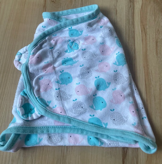Seller 202 - SwaddleMe - Velcro whale swaddle - size small