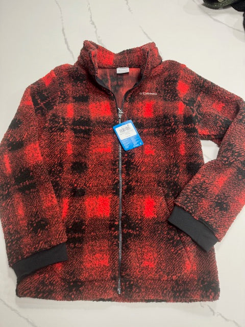 #222 Youth XL Red Plaid Fleece (super soft/ fuzzy) Columbia NWT