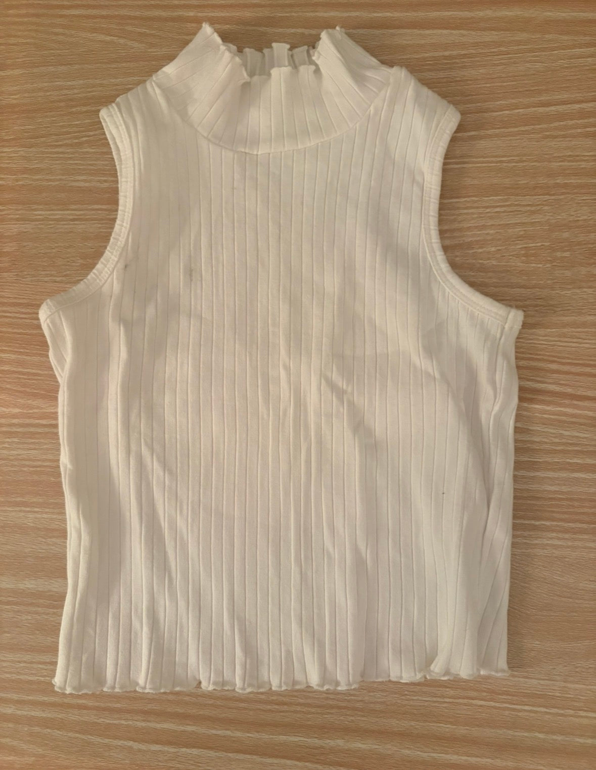 Seller 196 Girls Art Class Cropped Ribbed White Tank Top Size Small 6/7