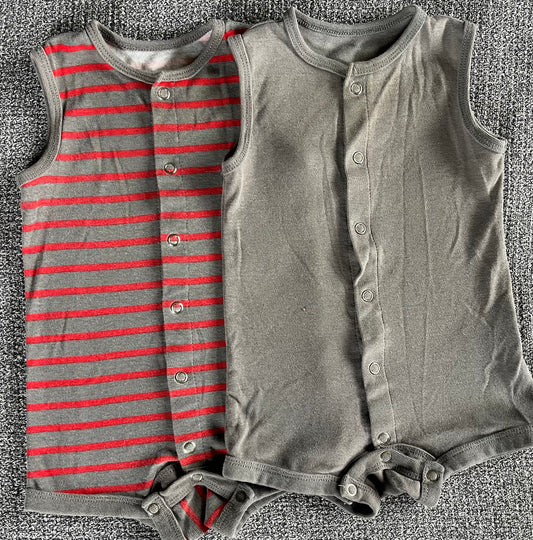 Seller #13 No Tag boys sleeveless romper bundle - fits size 9 months